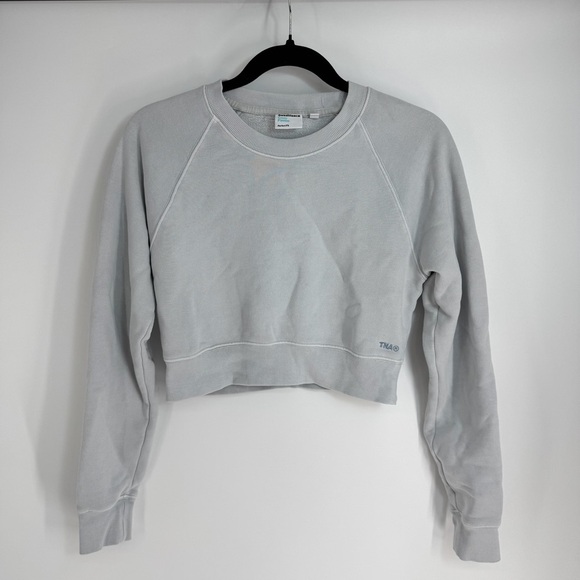 TNA Sweatfleece Long Sleeve Crewneck Cropped Sweater Top - Picture 1 of 4